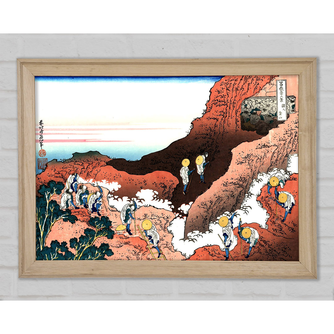 Hokusai klettert auf den Berg Fuji - Druck