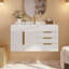 Ensemble de meuble-lavabo en pierre flottant avec lavabo 35,4 po Aro Series-1068524038