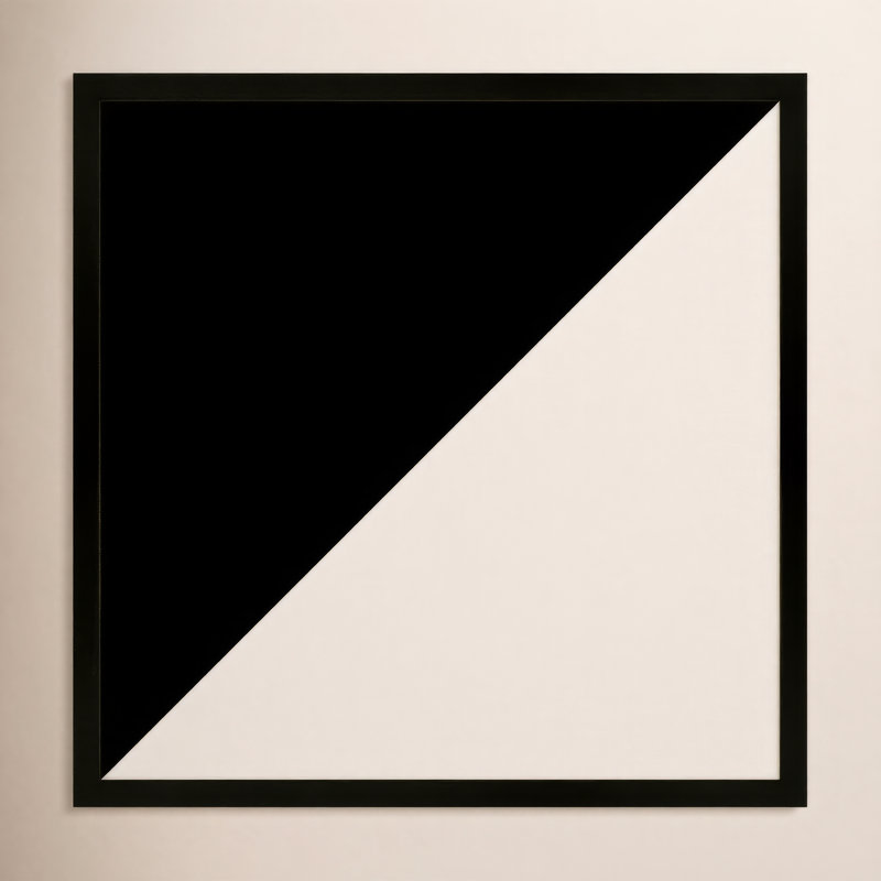 «Half By Allmodern Studio», art mural encadré, Cadre noir, H 16 po x l 16 po