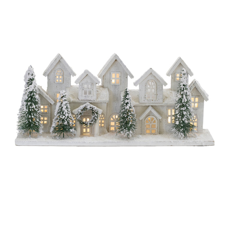 Présentoir à DEL pour village d'hiver floqué L 23 po