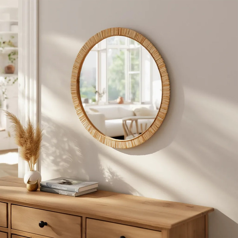 Miroir mural rond 24 po, miroir de meuble-lavabo Boho