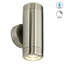 Youenn Brushed Stainless Steel 2 - Bulb Outdoor Armed Sconce