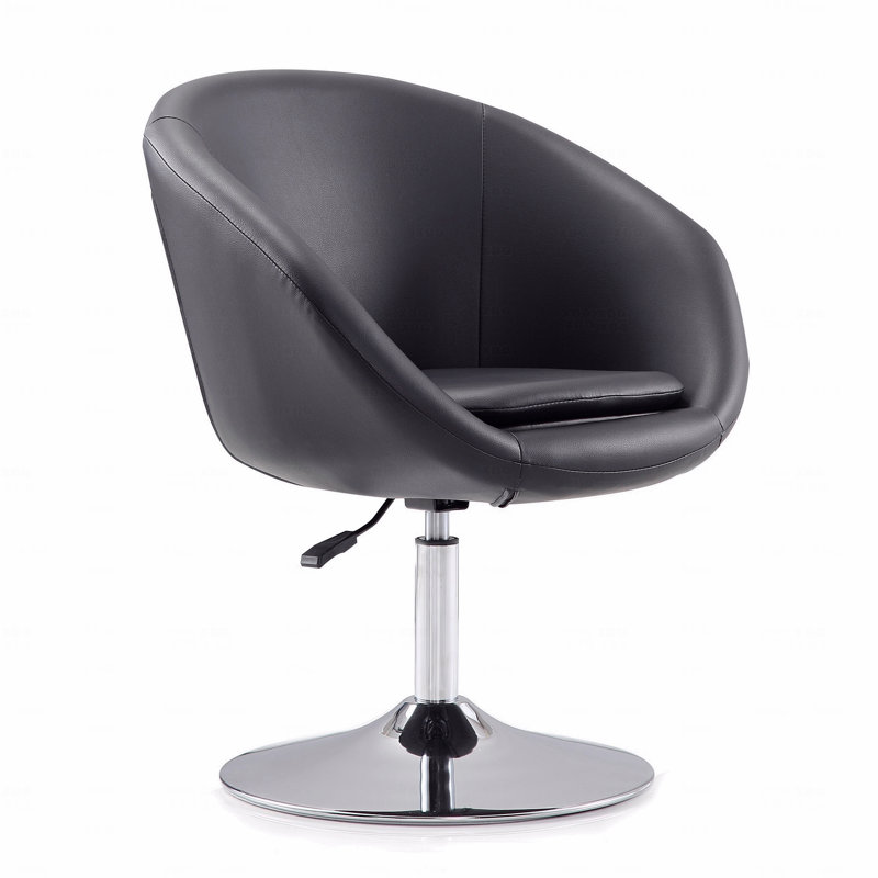 Swivel Function Lounge Style Accent Chair, Black