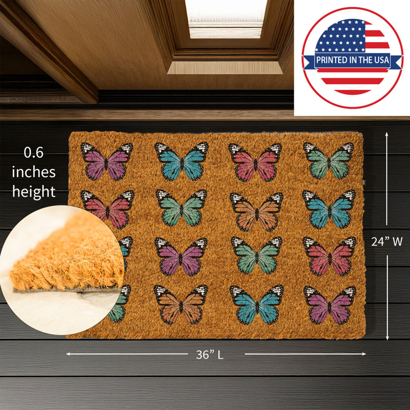 Paillasson Pollinator Garden Butterfly Family, 36 po x 24 po
