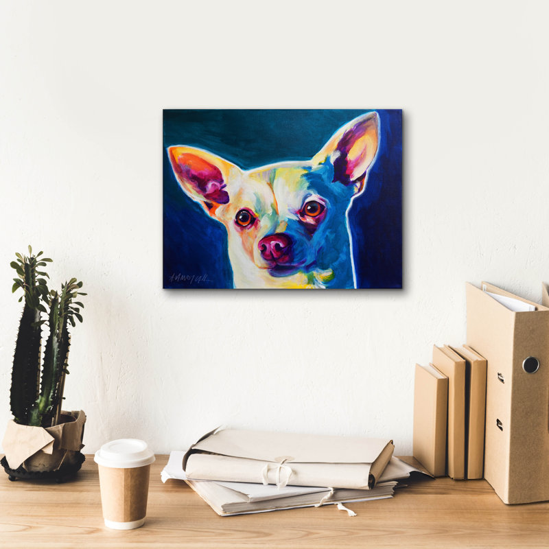 "Chihuahua - Coco" par Dawg Painter, H 12 po x l 16 po x P 0,75 po