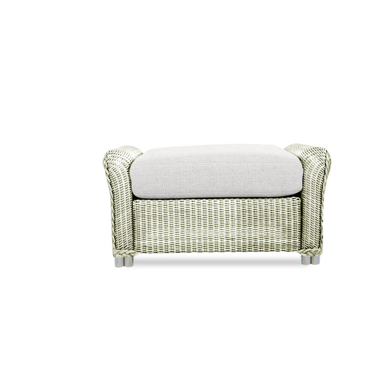 Reflections Outdoor Ottoman, Ivory, Friendly Flax