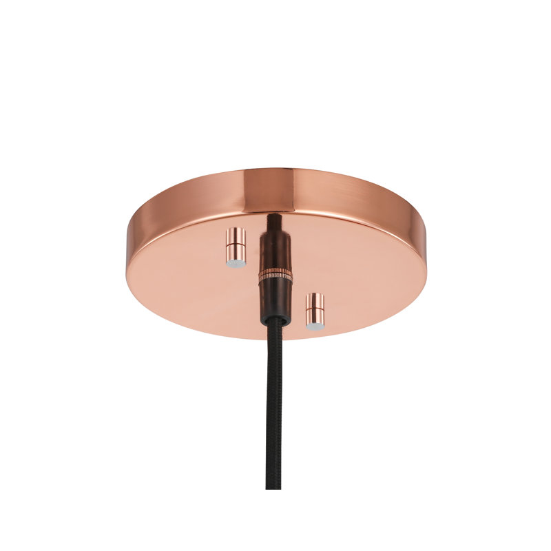 Luminaire suspendu conique à 1 lumière Pinnix, Cuivre