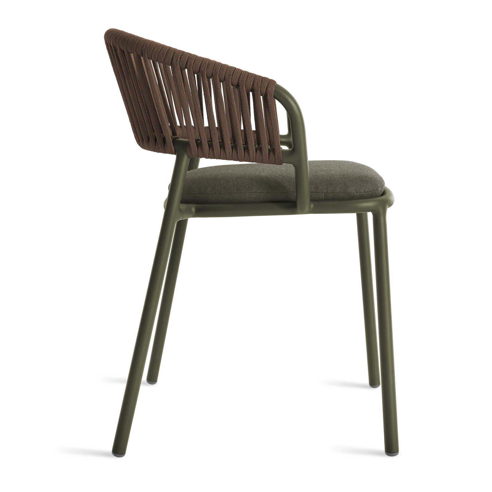 Mate Premium All-Weather Wicker Outdoor Dining Armchair with Sunbrella® Cushion, Toohey Olive Plainweave