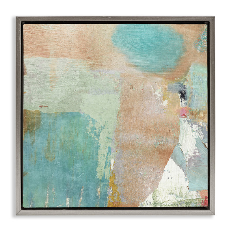 Rustic Paint Strokes Canvas Wall Art by Suzanne Nicoll, Lustre Grey Floater Frame, 18" H x 18" W x 1.7" D