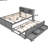 Full Size Bed With Storage Headboard, Ports, 3 Drawers & Twin Trundle In Gray Platform Headboard Storage, , - For Daily Use-579233511