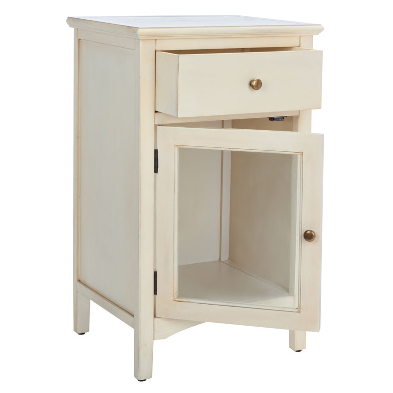 Joanna Solid Wood End Table with Storage, Barley