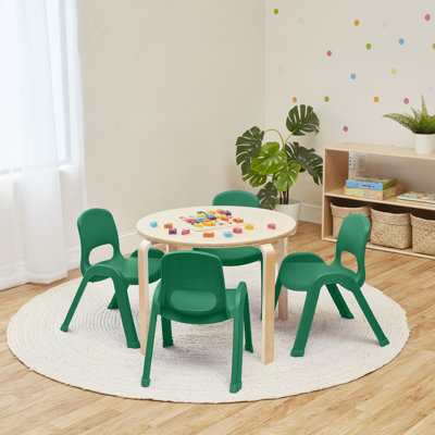 ECR4Kids Plastic Stackable SitRight Chair, 11in, Classroom Furniture, 4-Pack