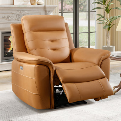 Alteo 39.4" W Vegan Leather Power Recliner Chair