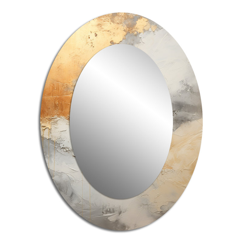 Décoration de miroir mural beige et or Minimalisme tempêtes I - Beige, H 40 po x l 30 po