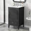 Meuble-lavabo de 20 po avec lavabo, armoire de salle de bain avec porte, tablette de porte et patins réglables, tiroir, noir