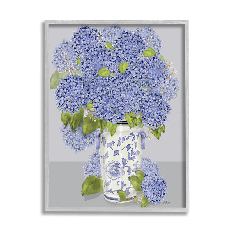 Hortensias bleus rougissants - Impression sur toile, H 30 po x l 24 po x 1,5 po, Estampe numérique Farmhouse
