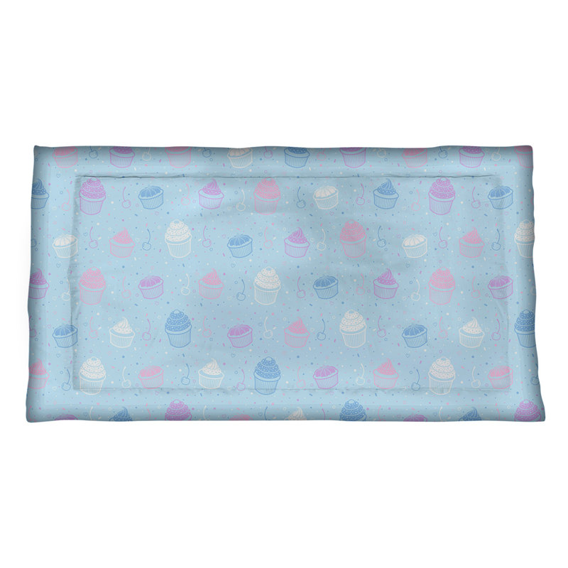 Taie décorative Katelyn Elizabeth Cupcake, Standard, Microfibre, Bleu / blanc / rose