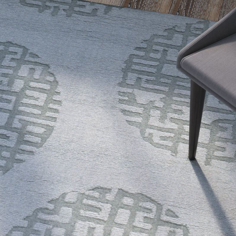 Scanlan Hand Loomed Wool Geometric Rug, Round 5'