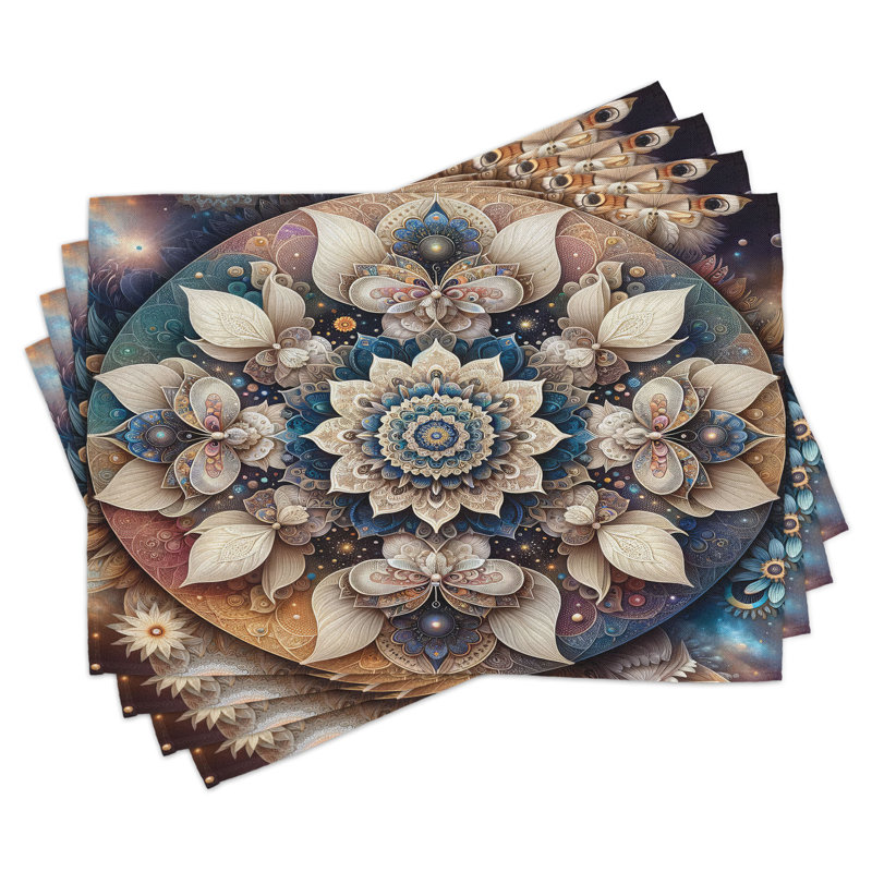 Polyester Eggshell Sea Blue Indigo Rectangle Placemat