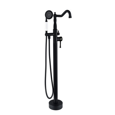 Freestanding Bathtub Faucet With Hand Shower, Finish Solid Metal Detachable Shower Accessory