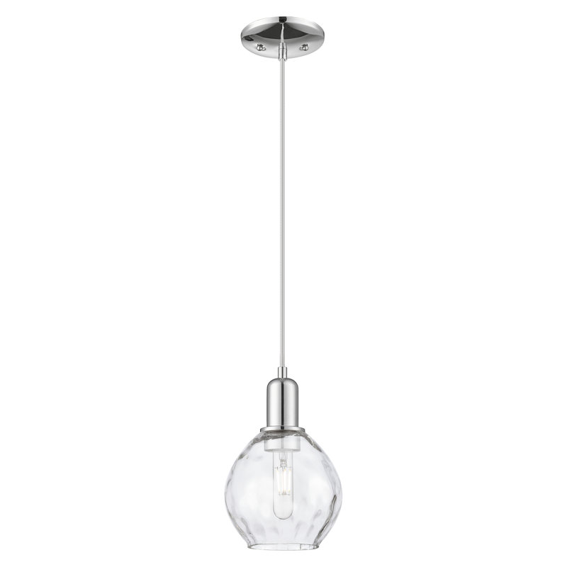 Arcadia - Amaaya - Mini-luminaire suspendu à cordon 1 lumière 6 po, H 9,33 po x l 6 po x P 6 po, Chrome poli