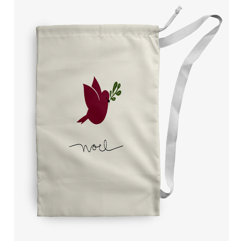 Fabric Laundry Bag with Handles, Ivory, Medium (36" H x 28" W)