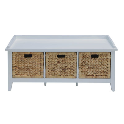 Banc beige et blanc avec 3 tiroirs