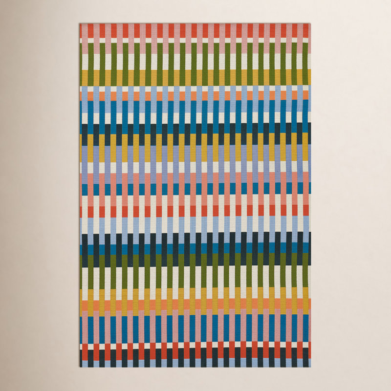 Icon Striped Indoor Outdoor Multi Rug, Rectangle 5'3" x 7'6"