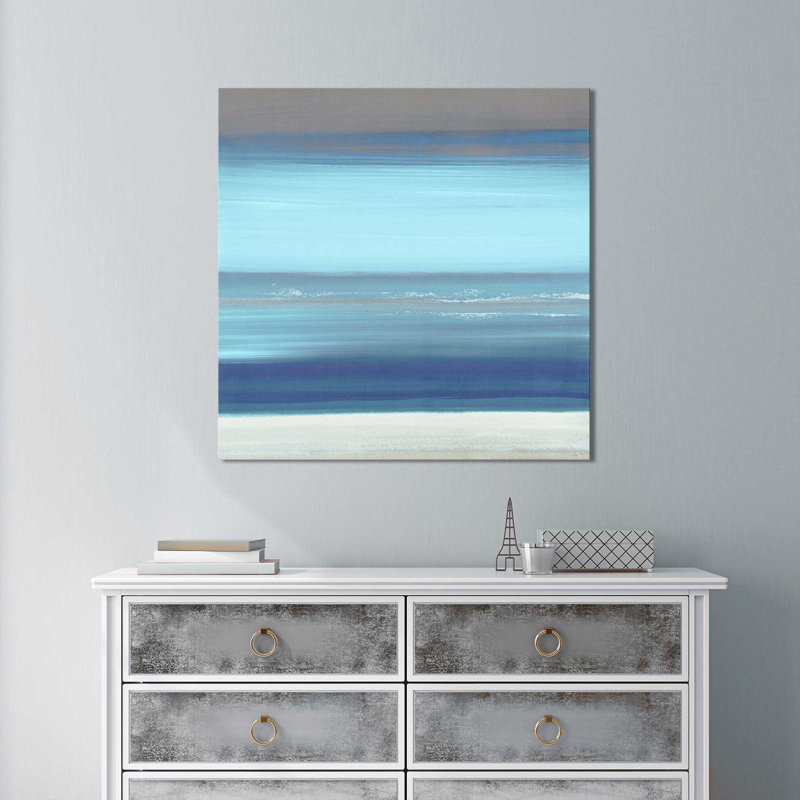 «The Sea II», reproduction de peinture à l'aquarelle, H 28 po x l 28 po x P 1,5 po, Toile tendue