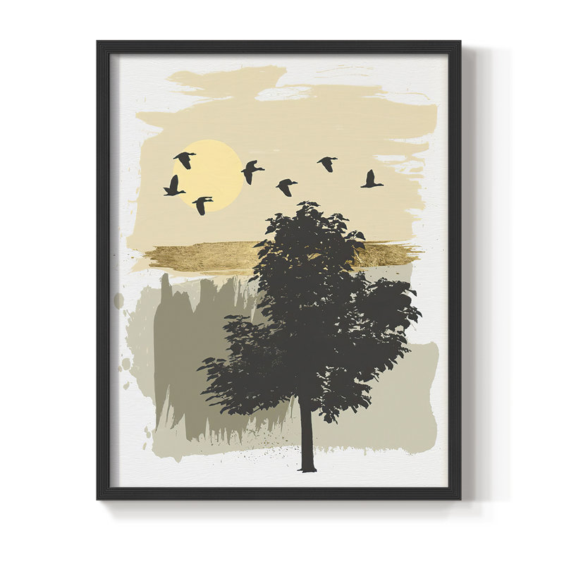 «LeavingHome», reproduction encadrée - bois massif, Noir, noir, noir, noir, H 15 po x l 12 po