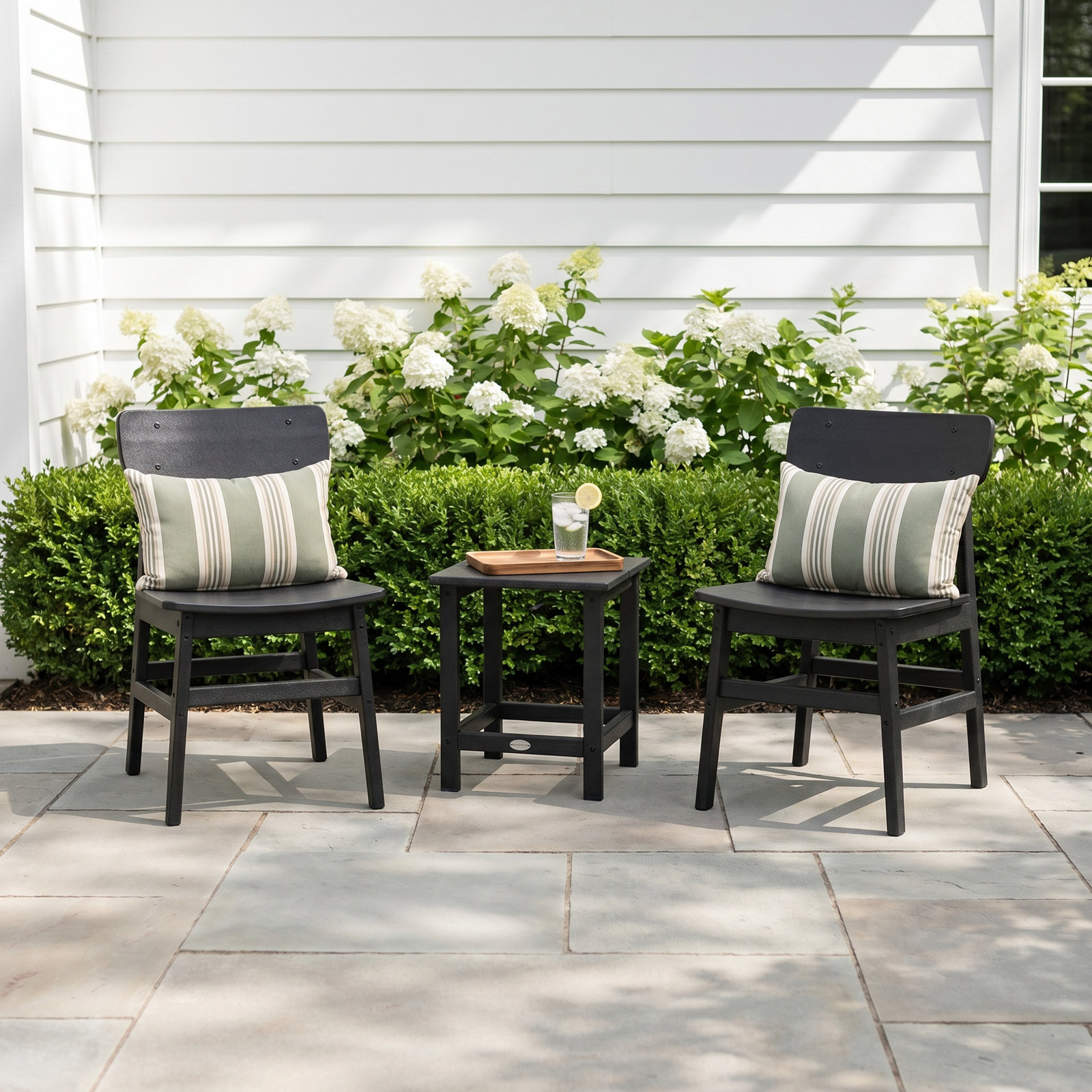 POLYWOOD® Modern Studio 2-Person Patio Seating Group, Black
