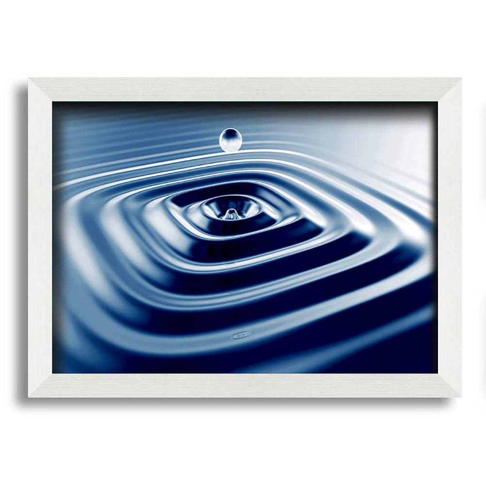 Blue Square Water Splash Gerahmter Druck Wandkunst