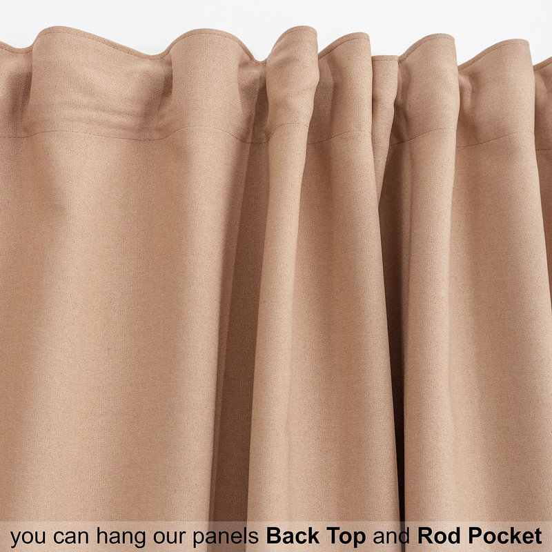 LAXTON Room Darkening Extra Long & Extra Wide Decorative Curtain, Cognac, 52" W x 180" L