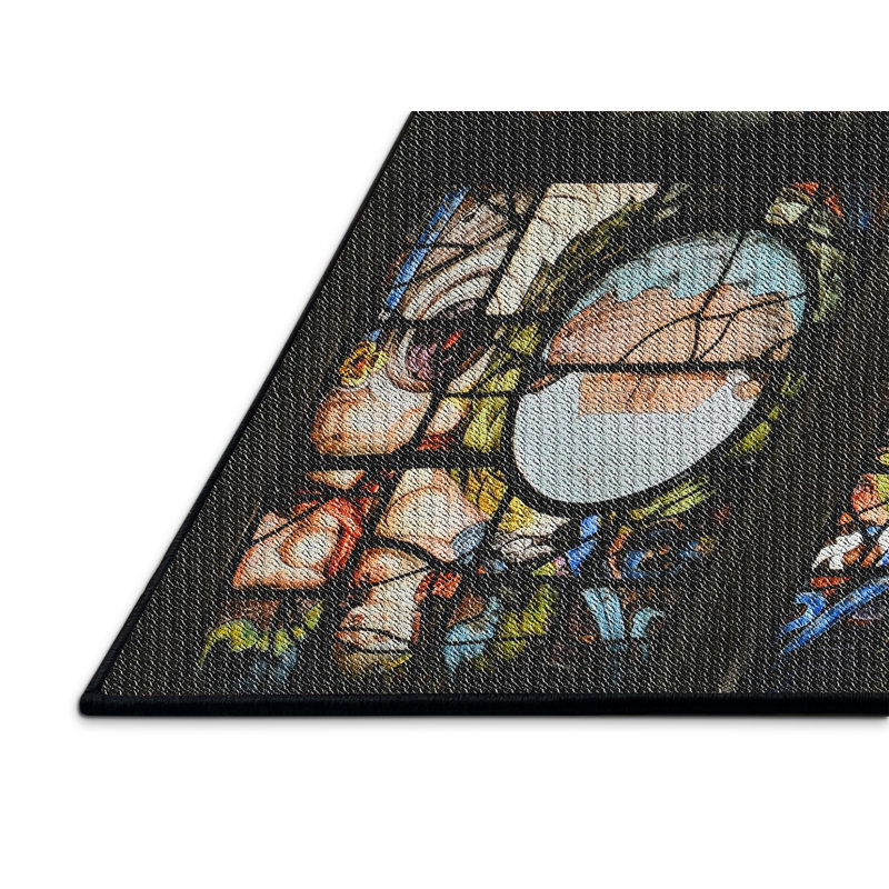 Tapis noir/brun/jaune à motifs, Rectangle 3 pi x 5 pi
