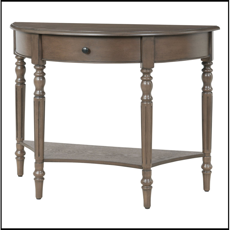 Half Moon Tenisha with Drawer and Shelf, Walnut