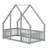 Natural Wood House-Shaped Toddler Bed With Protective Side Rails-1734260634