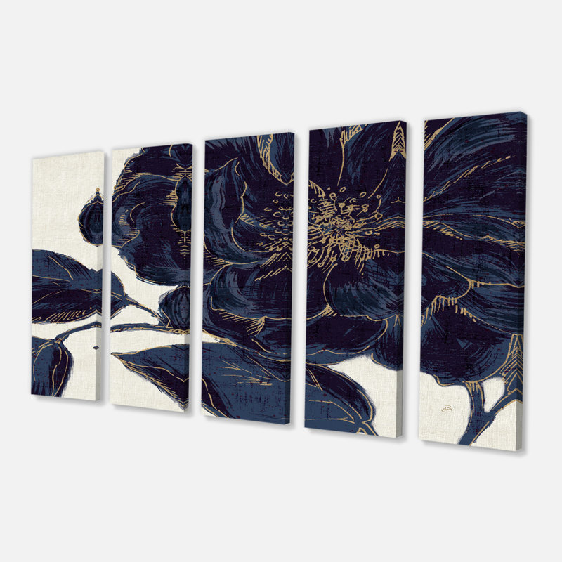 « dark rose gilded gold », peinture multi-pièces sur toile