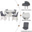 Ensemble de table 5 pièces à hauteur de comptoir, ensemble de table de cuisine en bois avec table carrée et 4 chaises rembourrées, ensemble de table de salle à manger à hauteur de comptoir avec décoration en cristal et ensemble de chaises-1471033572