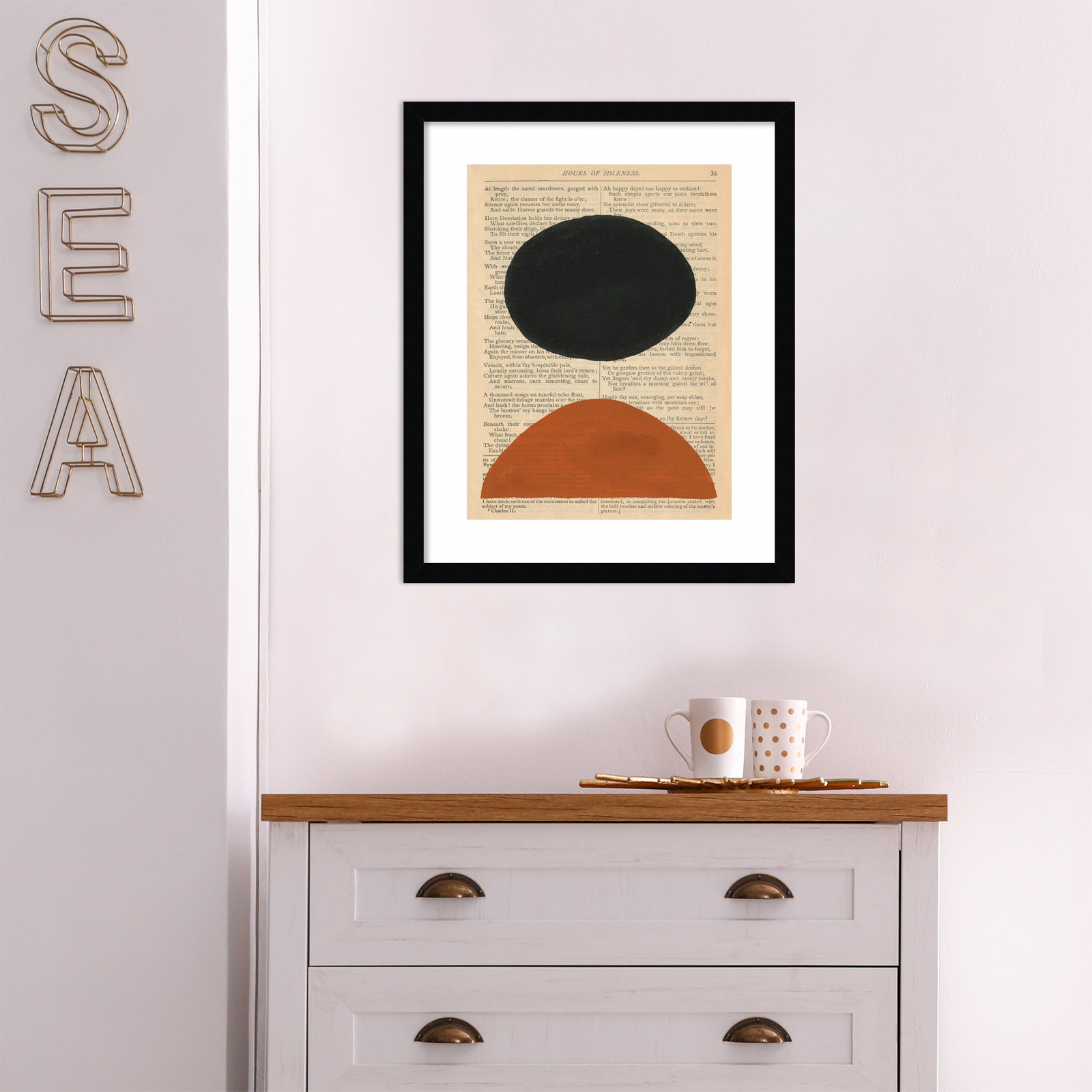 Modern Prose III by W. Stramel, Black Framed Paper, 21.38" H x 17.38" W x 0.88" D