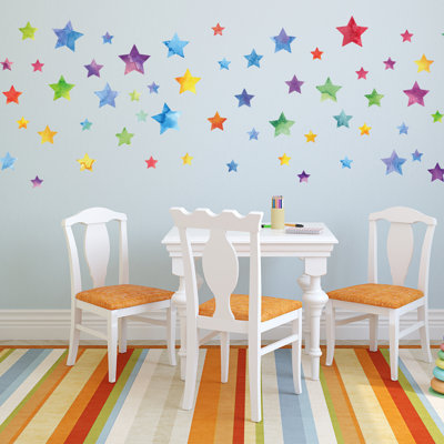 Alberta Colorful Watercolor Stars Wall Sticker