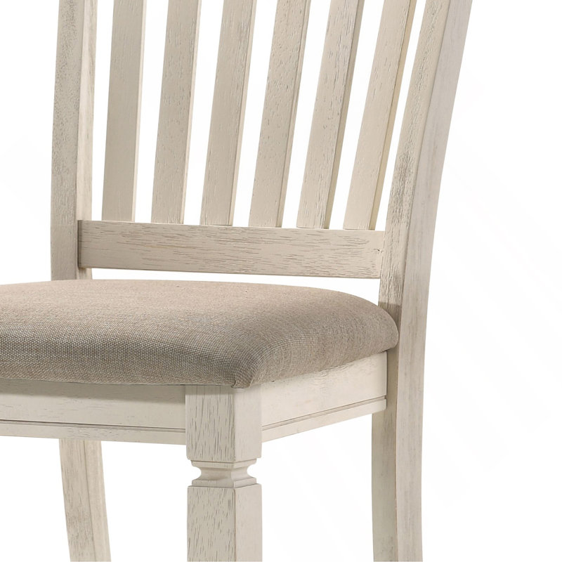 Chaise d'appoint Fedele en tissu brun clair et finition crème (ensemble de 2)
