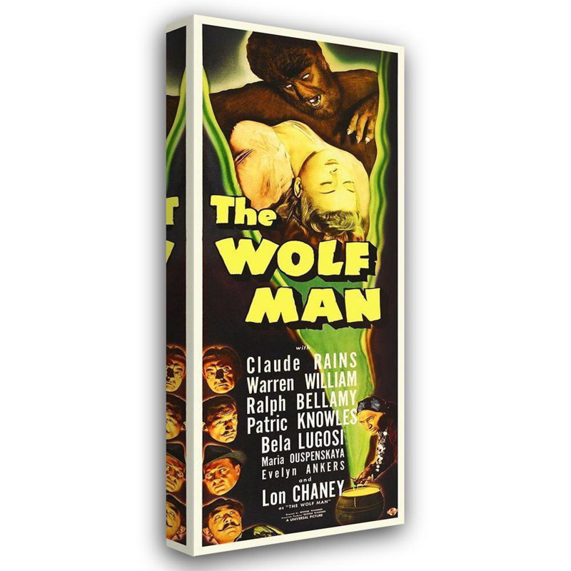 Art graphique sur toile tendue de la galerie d'archives Trinx Hollywood: The Wolfman (64_485969), H 18 po x l 9 po