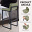Tabouret de bar rembourré à dossier bas avec structure en métal épaissie pour îlot de cuisine-92115247-92115246-91899111