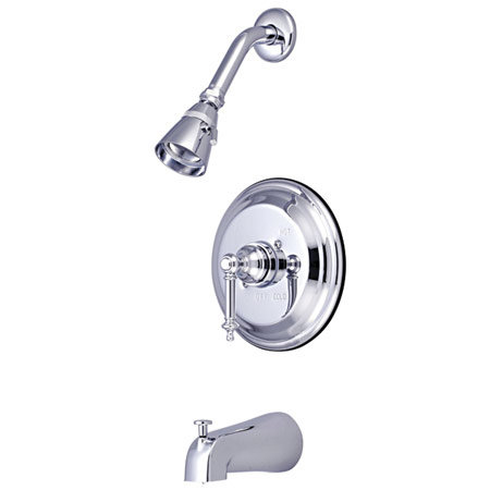 Volume Control Tub and Shower Faucet with Tampleton Lever Handles, Polished Chrome