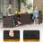 3 Pcs Wicker Bistro Set Balcony Furniture Set With Tempered Glass Dining Table