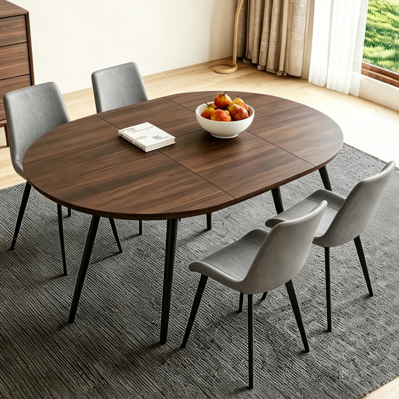 Ensemble de salle à manger de cuisine, table de salle à manger extensible de 43 à 59 po avec chaise rembourrée (table, 4 chaises)