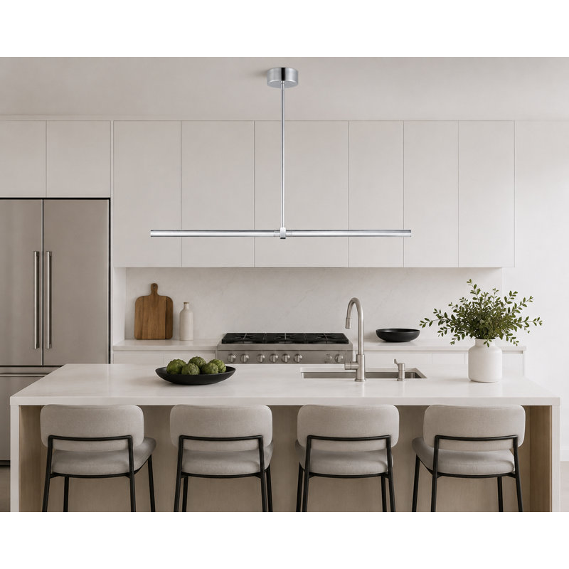 Luminaire suspendu à 2 lumières, Chrome poli