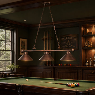 Bowdon 3 - Light Pool Table Linear Pendant By RAM Game Room