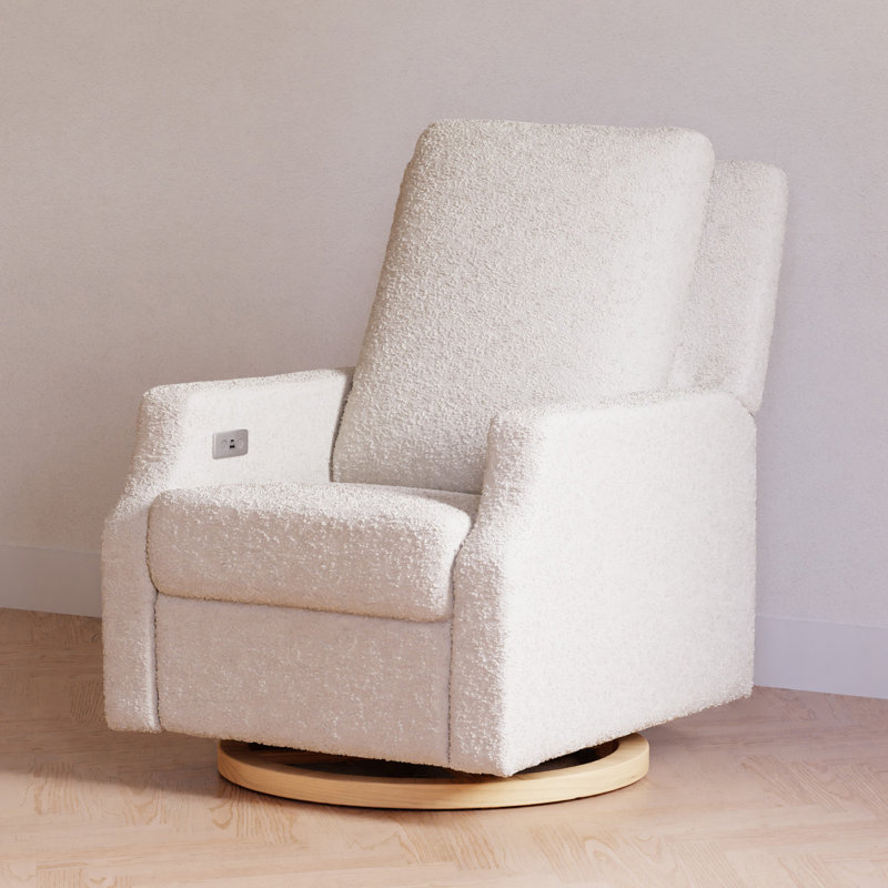 Crewe Electronic Recliner and Swivel Glider in Eco-Performance Fabric, Beige Boucle