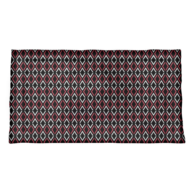 Taie décorative Katelyn Elizabeth, Très grand, Polyester, Noir / rouge